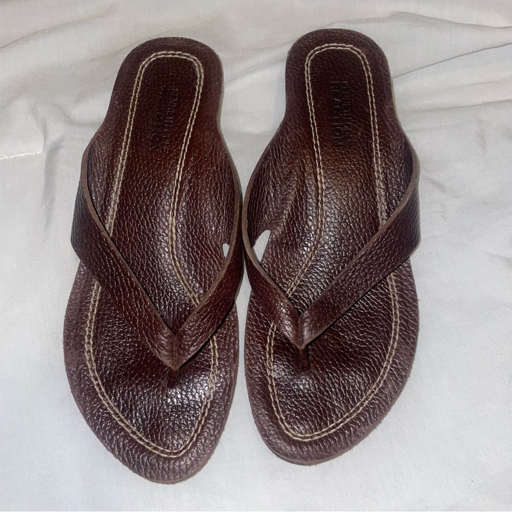 Kenneth Cole Reaction Brown Leather Sandals Size 6.5